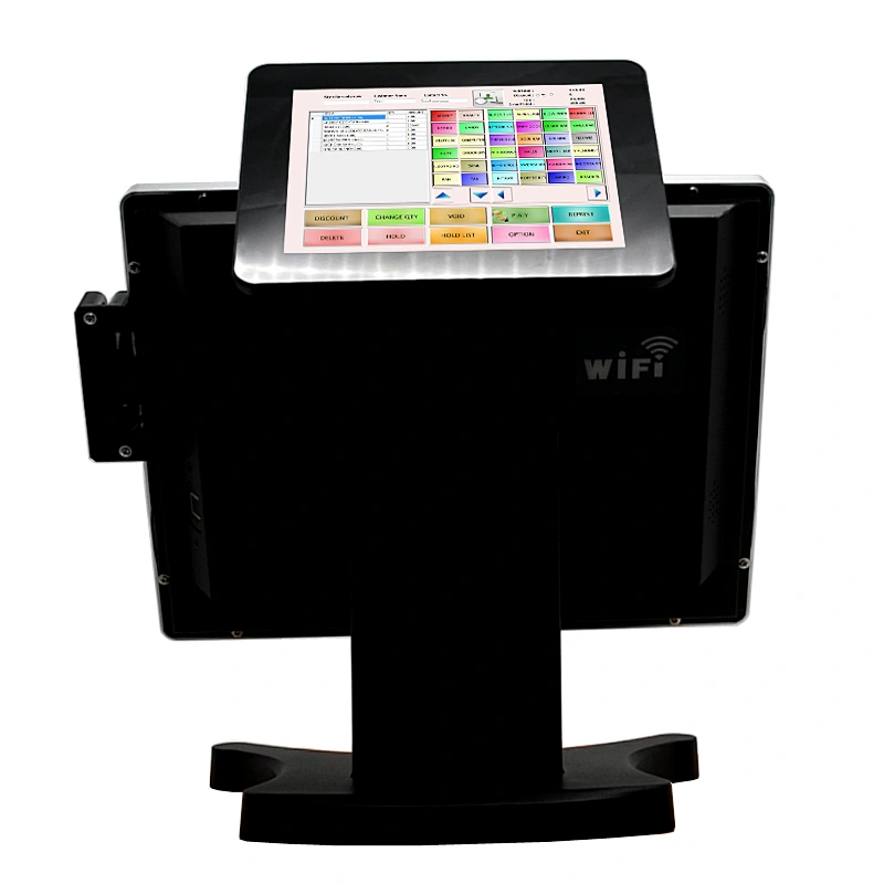 Built in 8 inch customer display pos system dual screen for restaurant and supermarket