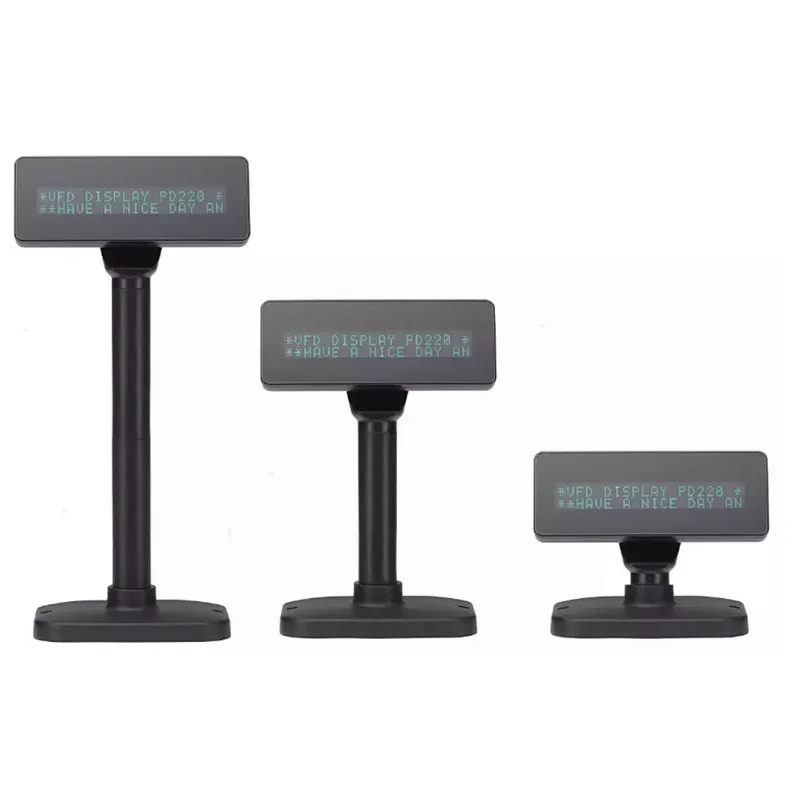 Support Multiple Languages VFD POS Customer Display Not Touch Screen USB or RS232 with 20x2 Lines