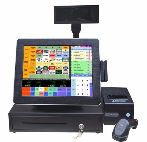 cash pos touch screen 15inch cheap pos system with cashier box