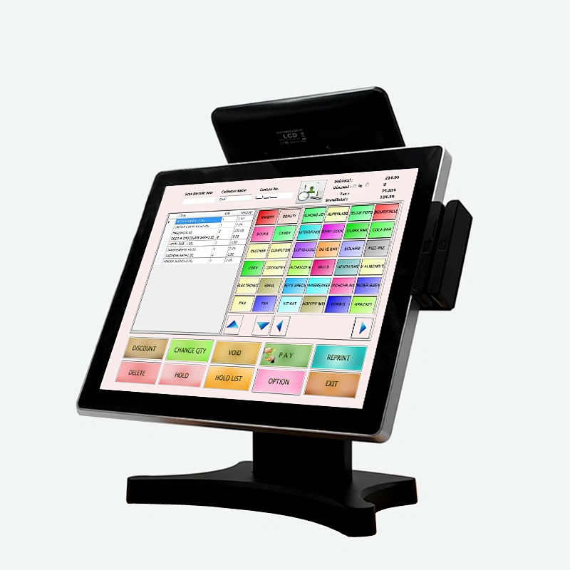 Built in 8 inch customer display pos system dual screen for restaurant ...