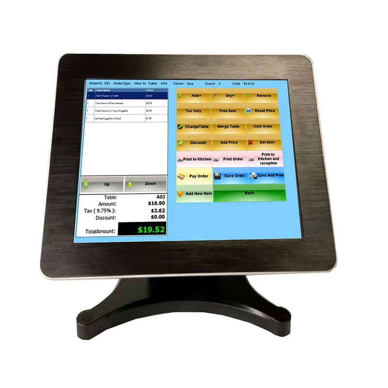 Newest 12 inch all in one pos with capacitive touch screen for restaurant