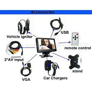 7 inch high brightness display mini lcd monitor touch screen for audio/video/music