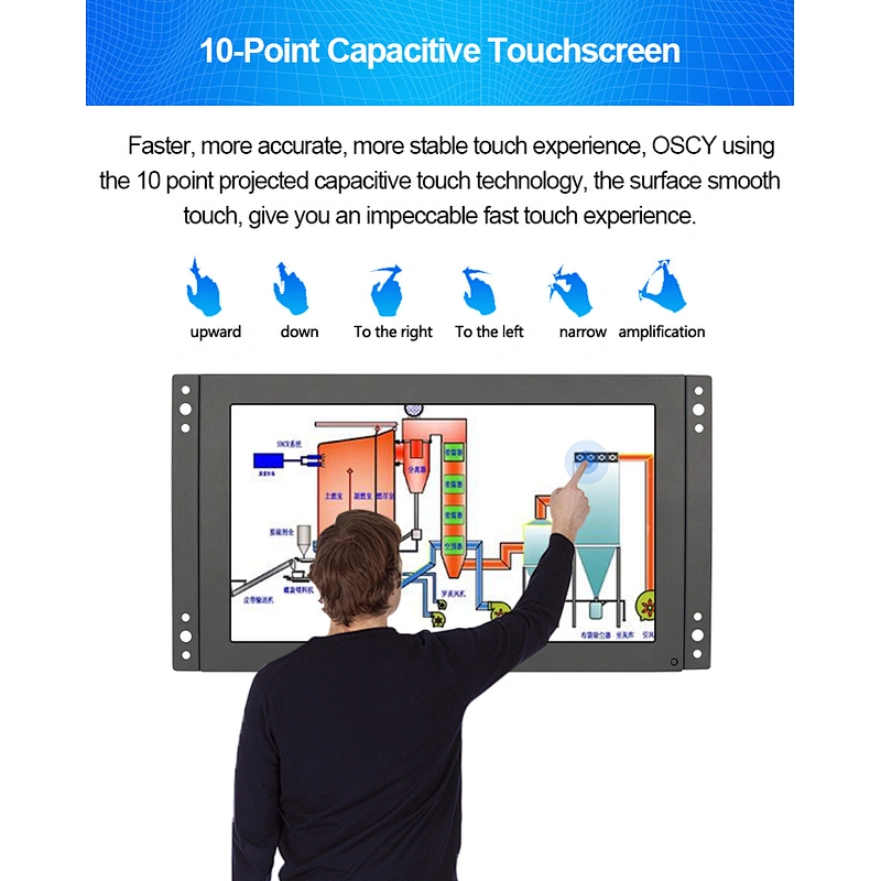10 10.1 Inch Open Frame Touch Sreen Monitor Hdmi Metal Case Monitors