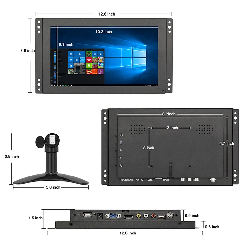 12inch 1280x800 widescreen cctv lcd monitors open frame monitor with hdmi