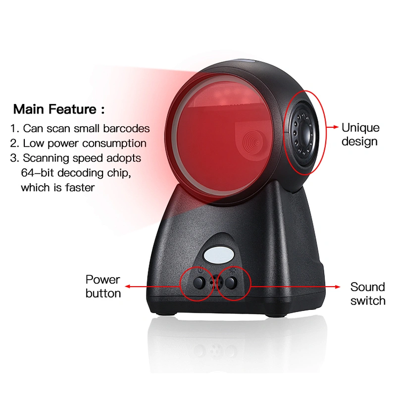 1D 2D Desktop supermarket handheld usb barcode scanner