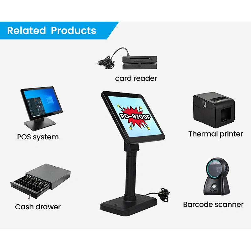 New coming Pos Display 9.7 Inch LED LCD Screen Monitor POS Pole Customer Display