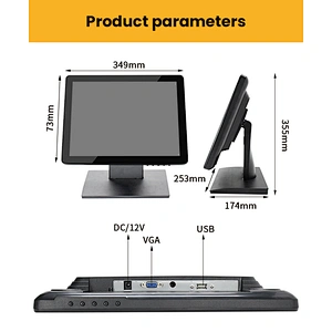 OSCY Hot selling 15 inch POS machine hdmi vga monitor capacitive touch screen monitor