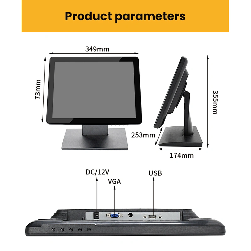 OSCY Hot selling 15 inch POS machine hdmi vga monitor capacitive touch screen monitor