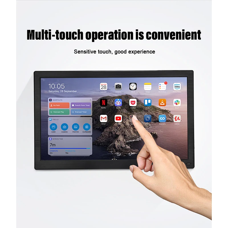 Hot 10.1 12 13.3 15.6-inch Capacitive Touch LCD Monitor High Brightness IPS Panel LCD Monitor with Speakers
