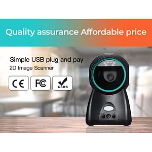 Black qr code scanner machine 2d barcode scanner usb for supermarket