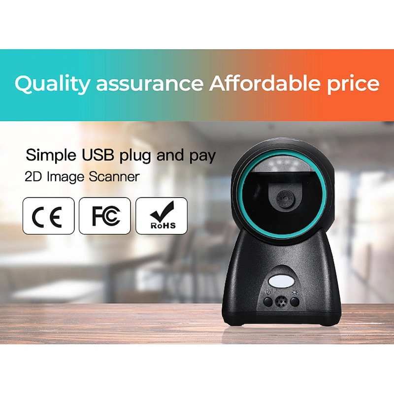 Black qr code scanner machine 2d barcode scanner usb for supermarket