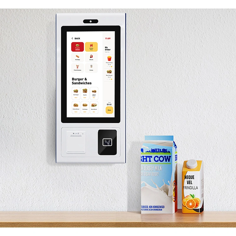 Self Service Payment Kiosk 21.5/ 27/ 32 Inch Touch Screen Self Ordering Restaurant Kiosk Software Self Checkout Payment Kiosk