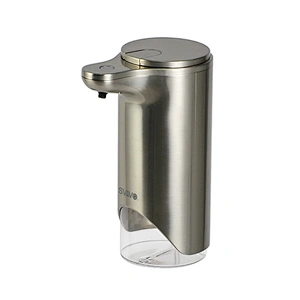2019 latest hot selling stainless steel nickel color automatic foam hand sanitizer dispenser