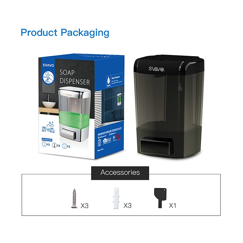 Best selling 700ml plastic ABS hotel use good quality SVAVO liquid manual soap dispenser