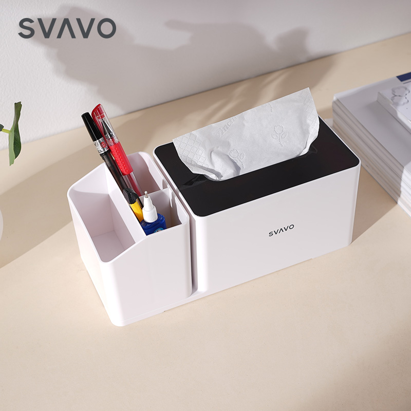 SVAVO Wholesales Promotion Eco-friendly Plastic Tissue Paper Napkin Box With Storage Box