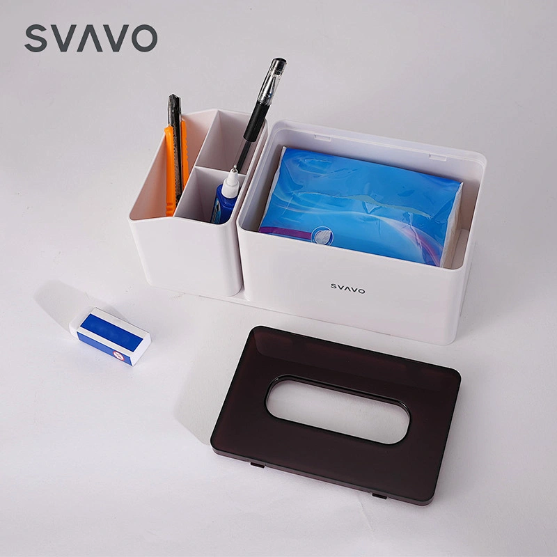 SVAVO Custom Printed Logo Supermarket Napkin Holder Creative Plastic Tissue Napkin storage Boxes