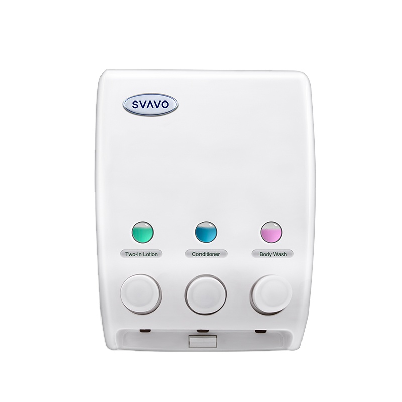 Best SVAVO waterproof wall mount white modern design triple soap dispenser