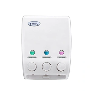Best SVAVO waterproof wall mount white modern design triple soap dispenser