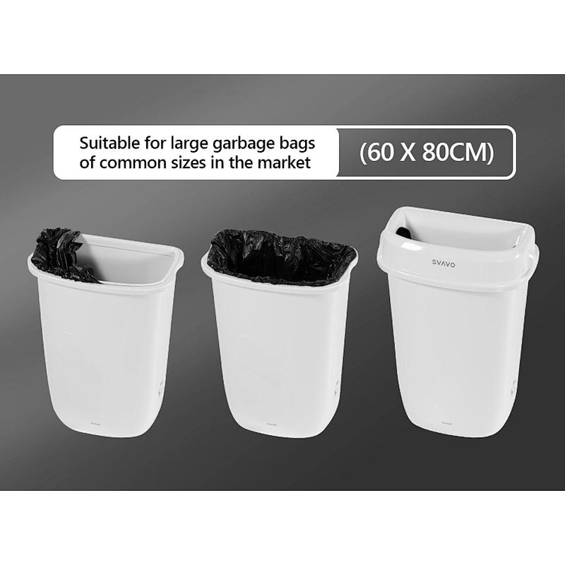 SVAVO Lovely Round Shape Wall-hanging Trash Can for Kitchen Cabinet and Bathroom Small Garbage Can