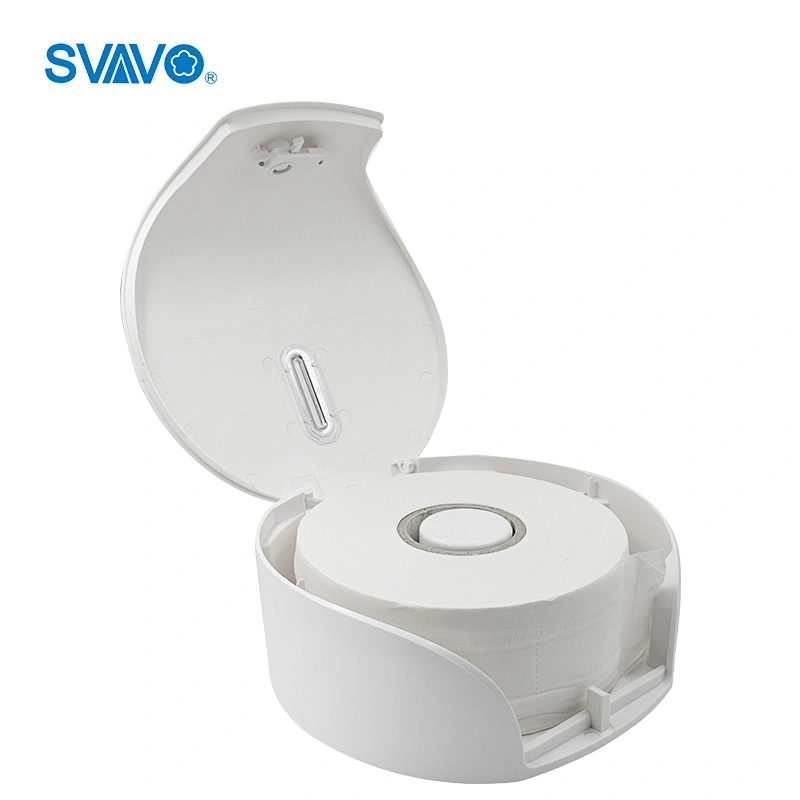 SVAVO Jumbo Roll Paper Towel Dispenser Holder Visible Window Roll Paper Towel Holder Lockable For Toilet