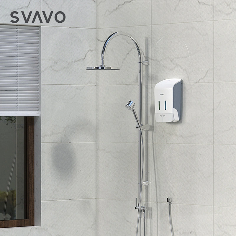 Hotel wall mounted hand liquid shampoo shower gel 1100ML double manual soap dispenser