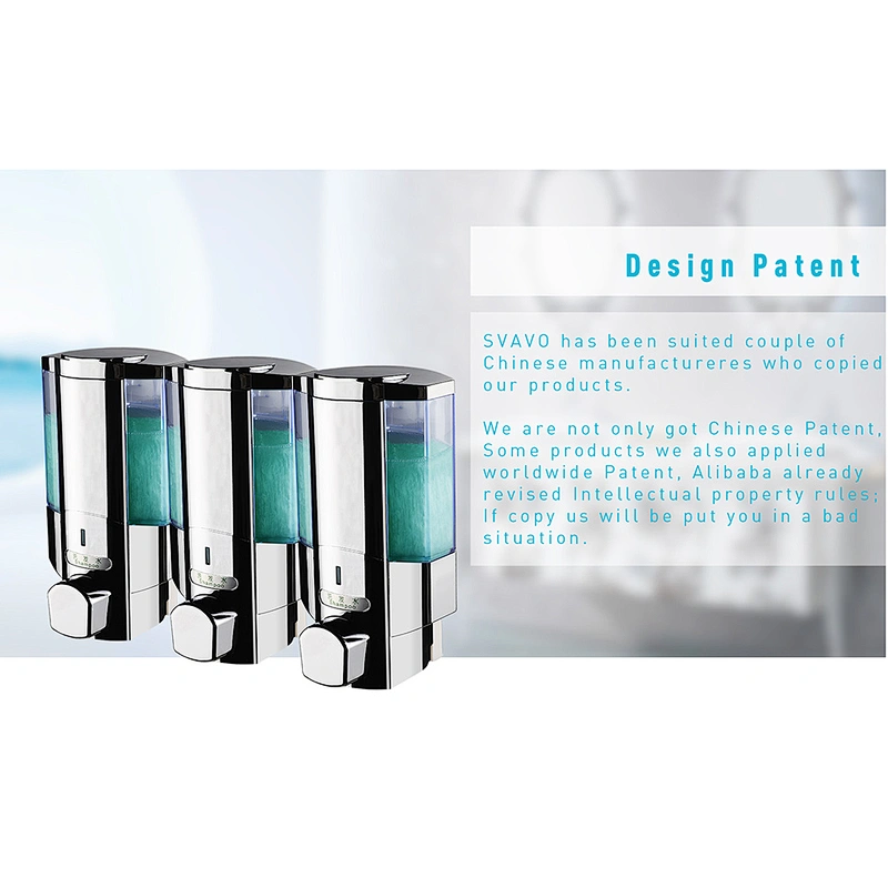 Chrome Design Wall mounted triple soap dispenser holder for toilet V-6303