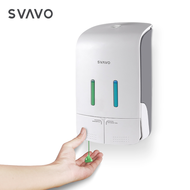 1100ml hotel bathroom double bottle wall mounted fancy dual soap dispenser