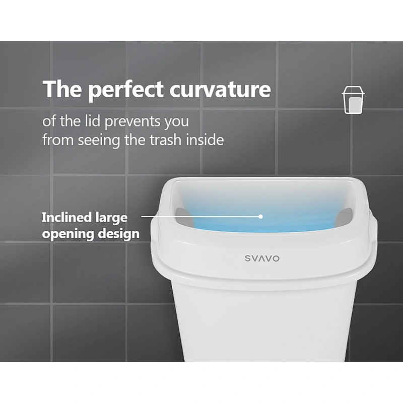 SVAVO Lovely Round Shape Wall-hanging Trash Can for Kitchen Cabinet and Bathroom Small Garbage Can