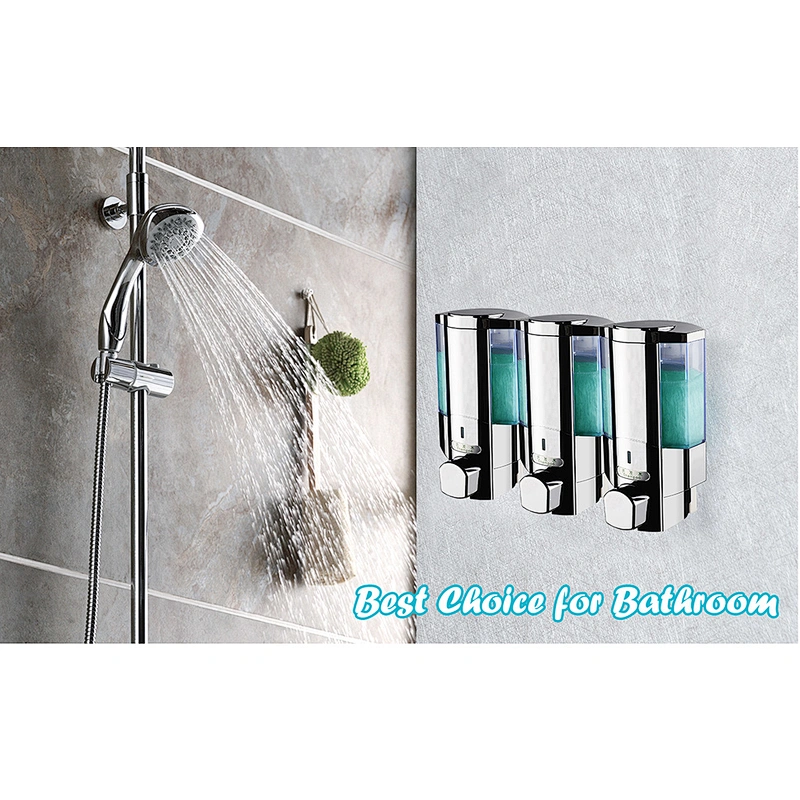 Chrome Design Wall mounted triple soap dispenser holder for toilet V-6303