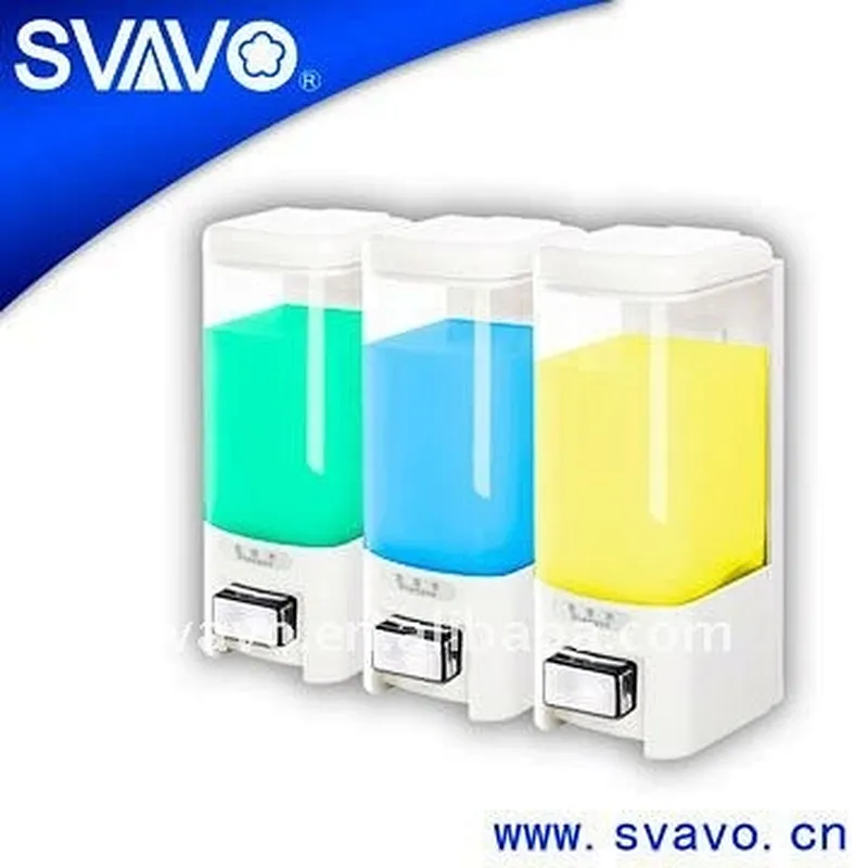 Wall-mounted Manual Soap Dispenser Plastic with Three Chamber V-8503