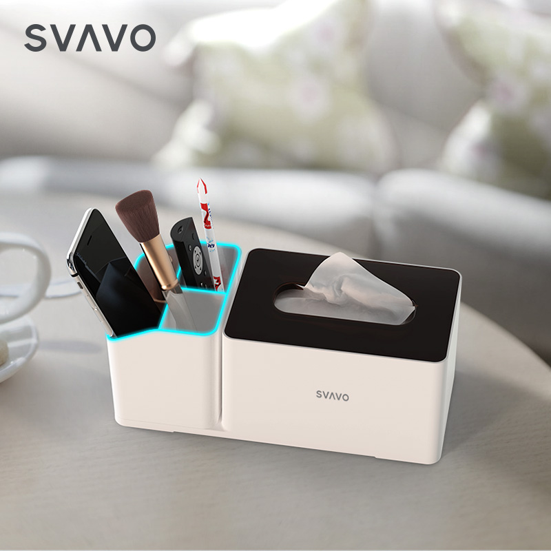SVAVO Brand New household office desktop tissue storage napkin holder plastic sanitary napkin storage box