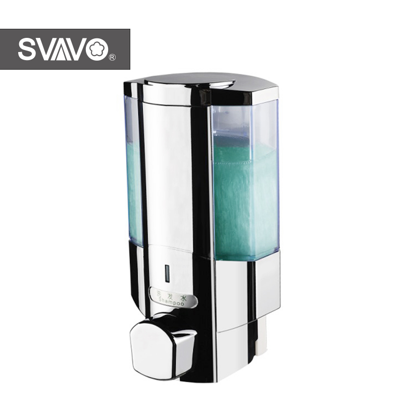 Chrome Design New Arrival Push-operated dispenser for hand hygiene and toilet seat cleaners V-6301