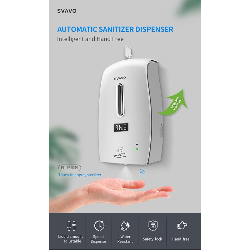 Temperature LED Display Wall Mounted Automatic Soap Dispenser Touchless infrared Sensor Auto Liquid Dispenser