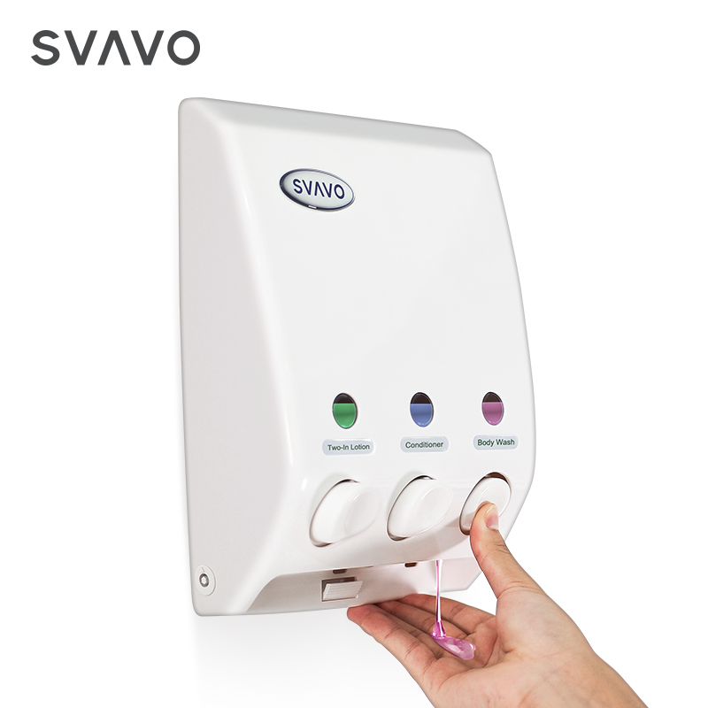Triple Soap Dispenser Plastic Hotel Bathroom Manual Soap Dispenser