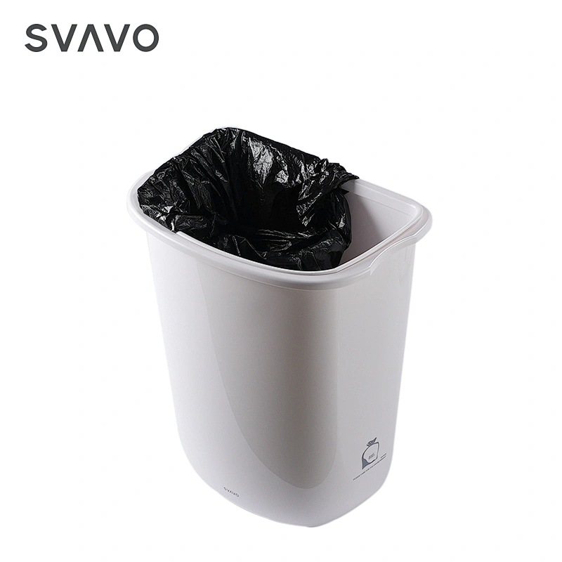 32 Liter Garbage Bin Trolley with Wheels Factory Price Black White Grey Cover OEM LOGO Style Time Hanging waste bin