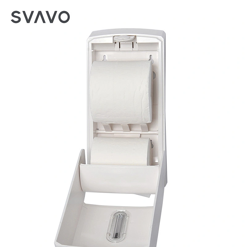 SVAVO high quality wall mounted dual mini rolls toilet paper dispenser with security lock system