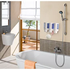 Chrome Design Wall mounted triple soap dispenser holder for toilet V-6303