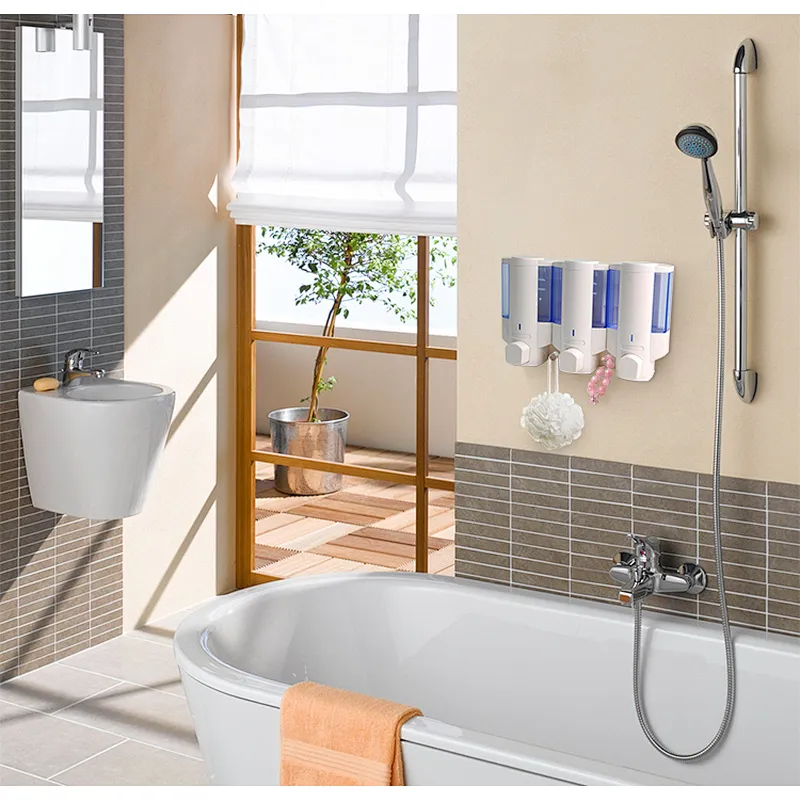 Chrome Design Wall mounted triple soap dispenser holder for toilet V-6303