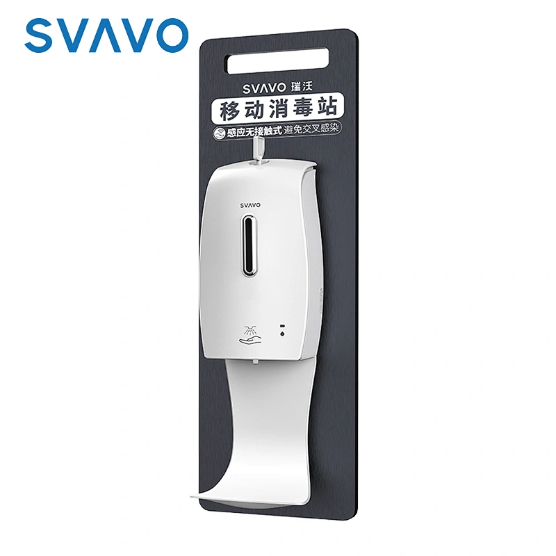 hand wash alcohol plastic soap dispenser commercial office Automatic Spray Hand Sanitizer Dispenser with table stand