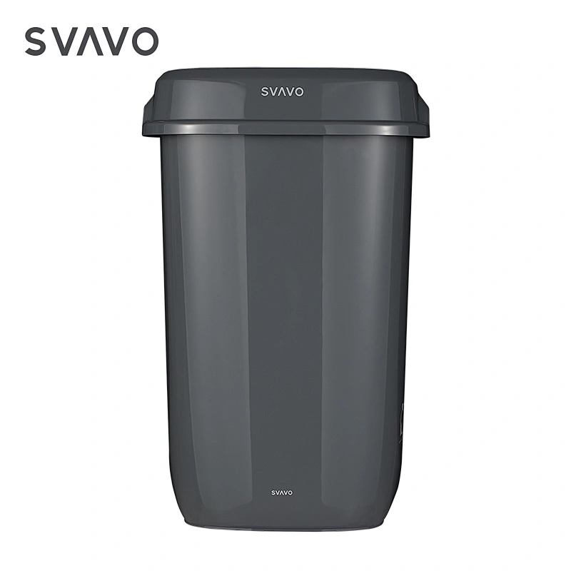 SVAVO Superior Quality 12L PP Black Plastic Dustbin Rubber Outdoor Waste Bin