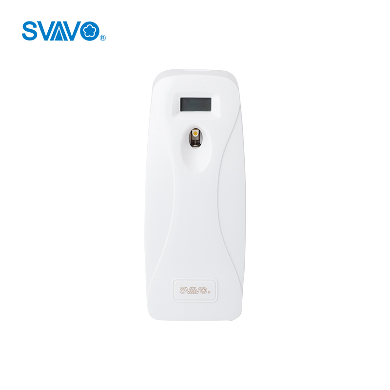 Toilet aerosol air freshener dispenser with lcd display