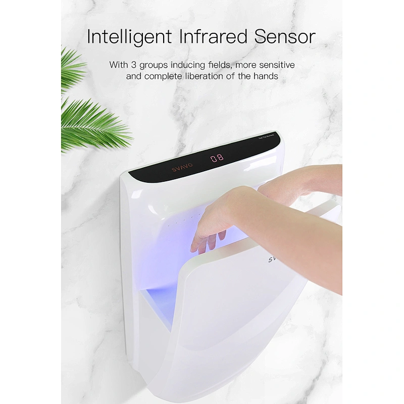 1600W Wall Mounted Double Side Fast Drying High Speed Auto Jet Hand Dryer