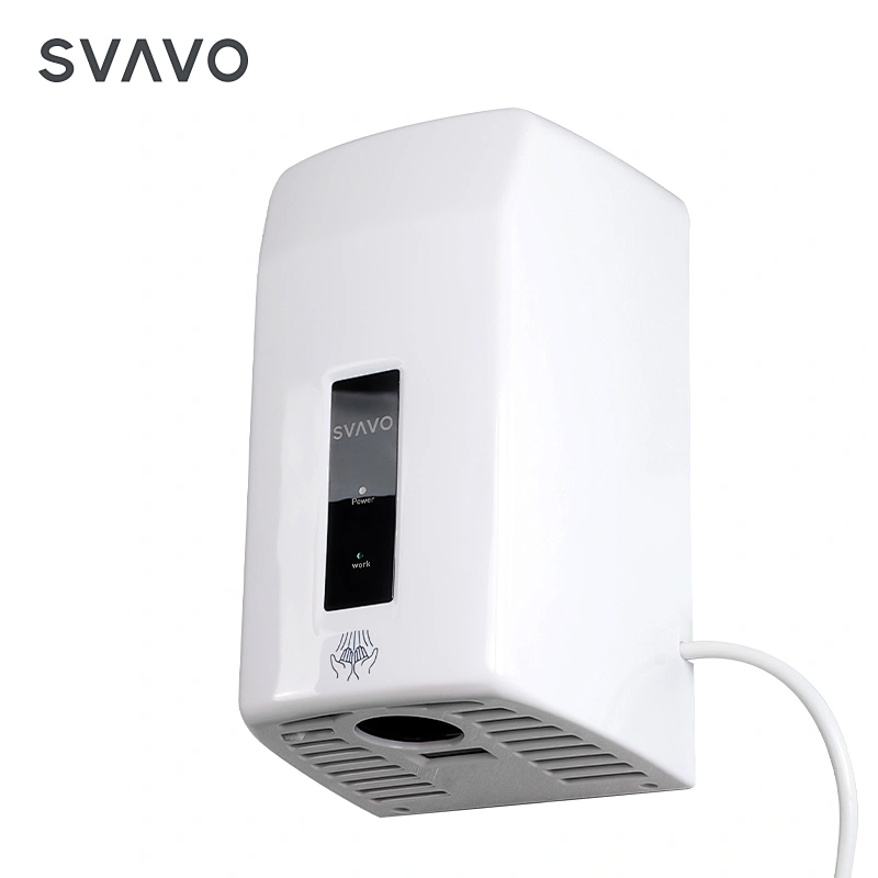 1000W High Speed Electric Power Wall Mounted White Silver Chrome plastic mini hand dryer for toilet