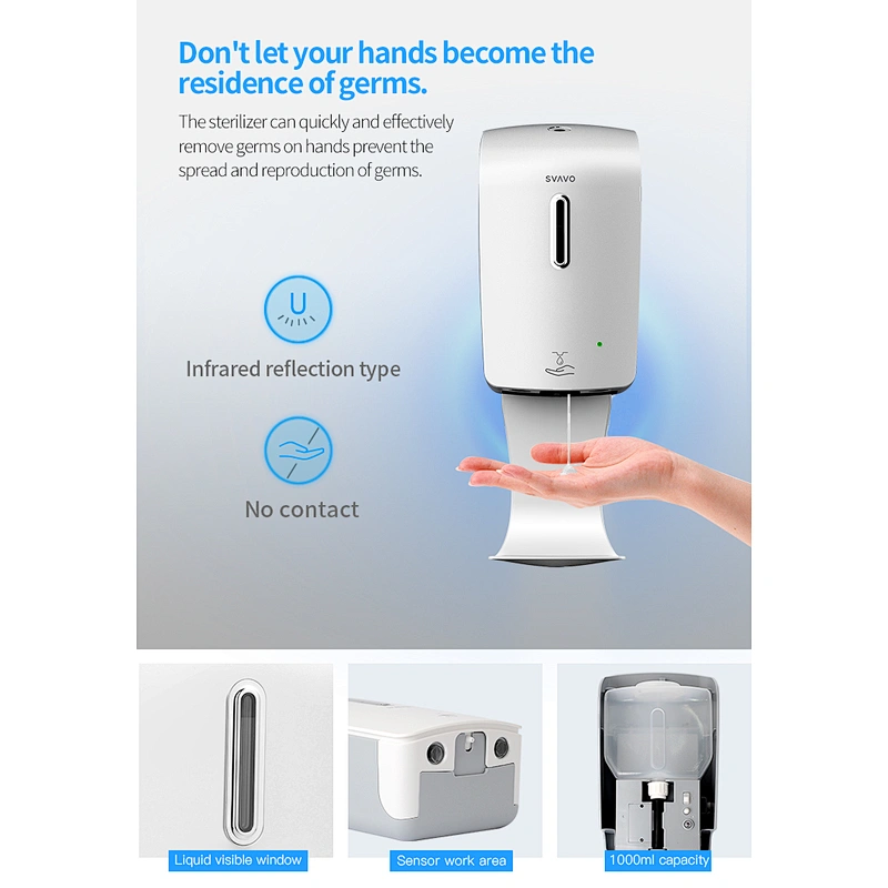 Electric Sensor AA Battery Operated Touchless Automatic Hand Sanitizer Liquid Foam Gel Spray Dispenser