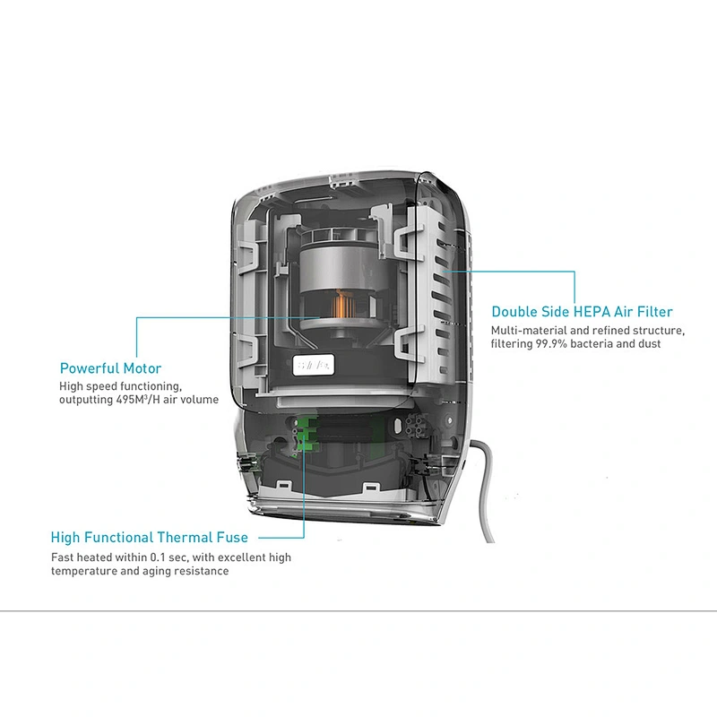 Hot Sale 2021Premium Commercial Vertical 5-7second Jet Air Hand Dryer with HEPA Filter High Speed hand dryer
