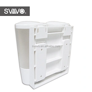 SVAVO Wall Mounted Wholesale Shampoo Shower Gel Double Soap Dispenser ABS Plastic Manual for Hotel Bathroom