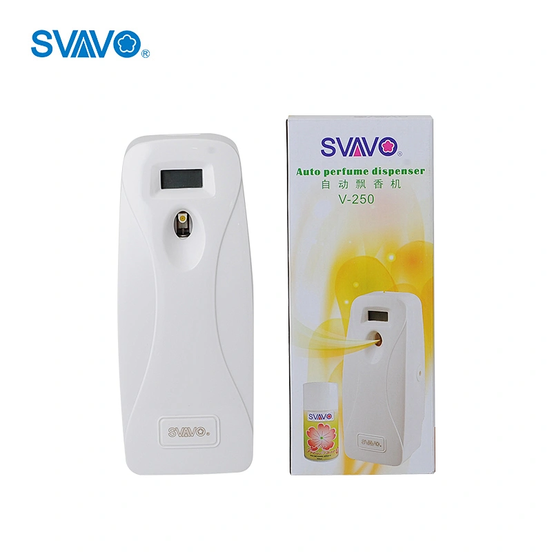 Toilet aerosol air freshener dispenser with lcd display