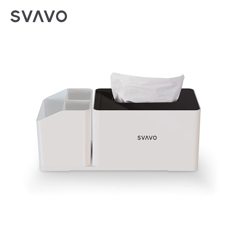 SVAVO Newly Design Custom Hotel Rectangle Plastic Tissue Box Holders with Storage Box
