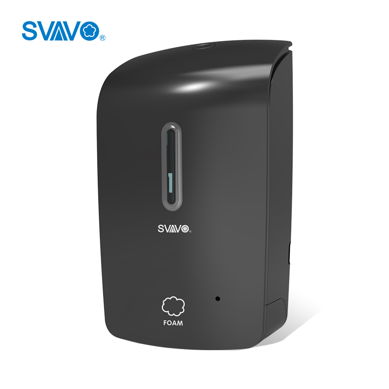 Black bathroom sensor battery operated foam soap dispenser
