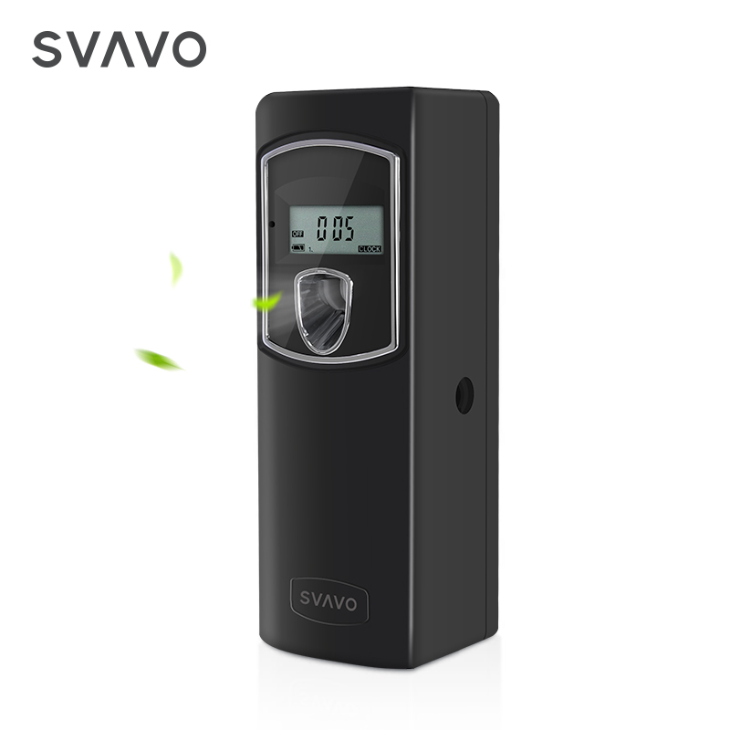 Black Programmable Aerosol Spray for Bathroom Hotel Office Wall Mount Free Standing Automatic LCD Fragrance Dispenser